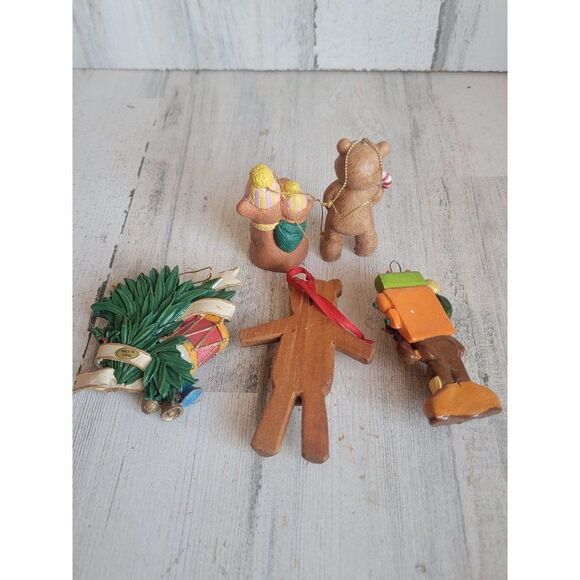 Unique bear candy cane camper variety teddy bear set Xmas ornament decor - Picture 8 of 9